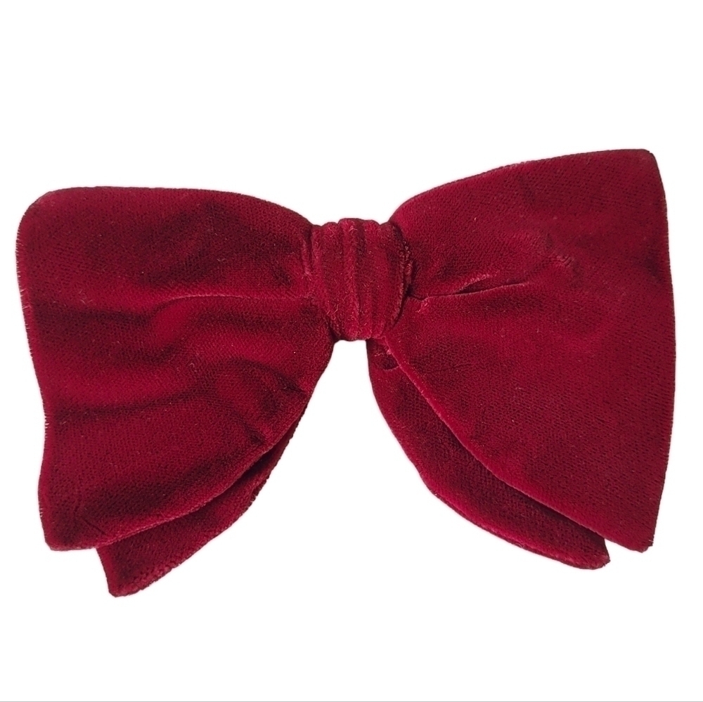 Vintage Velvet Clip on Bow Tie